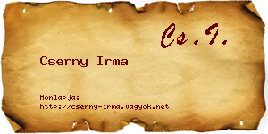 Cserny Irma névjegykártya