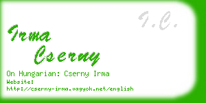 irma cserny business card